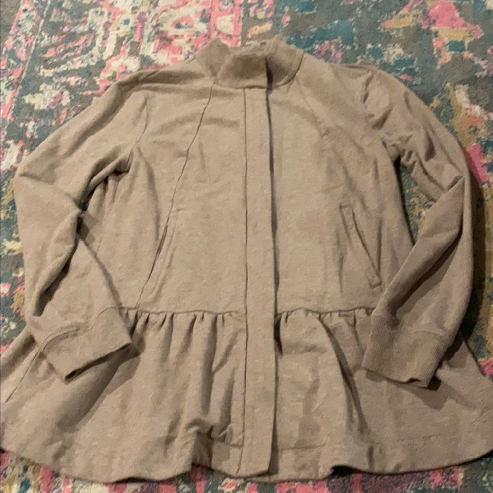 Cabi long peplum zip up jacket